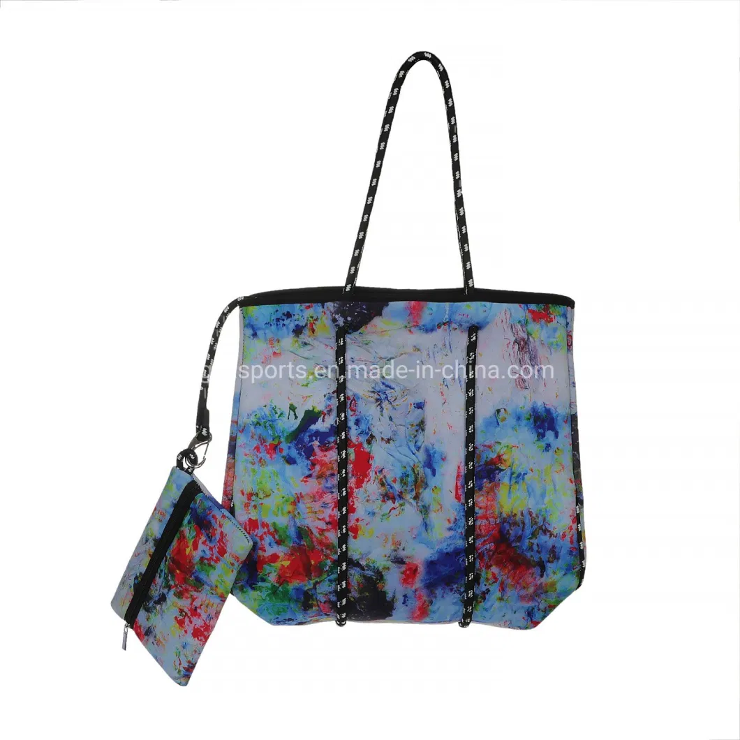 Wholesale Perforated Neoprene Waterproof Fashion Tote Bag Lunch Picnic Beach Bag Camouflage Shoulder Handbags Bag